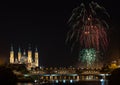 Fireworks in cathedral of our lady of the pilar 13 october 2019 Royalty Free Stock Photo