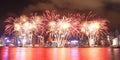 Fireworks celebrating the chinese new year in Hong Kong