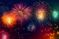 Colorful firework background for celebration happy new year and merry christmas. Royalty Free Stock Photo