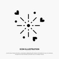 Fireworks, Celebration, Heart, Love solid Glyph Icon vector Royalty Free Stock Photo