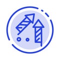 Fireworks, China, Chinese, Firecracker Blue Dotted Line Line Icon