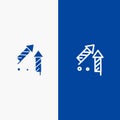 Fireworks, China, Chinese, Firecracker Line and Glyph Solid icon Blue banner