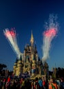 Fireworks at Cinderella's Castle Walt Disney World Orlando Florida Royalty Free Stock Photo