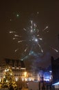 Fireworks in the city of Ghent Royalty Free Stock Photo