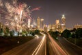 Fireworks in the City Royalty Free Stock Photo