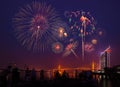 Fireworks in the city Royalty Free Stock Photo