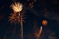 Fireworks cluster Brightly colorful fireworks and salute of various colors Royalty Free Stock Photo