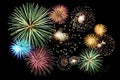 Fireworks cluster Royalty Free Stock Photo