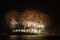 Fireworks at Comacina island in Como lake for st. john`s day