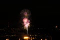 Fireworks on Commencement Bay. Royalty Free Stock Photo