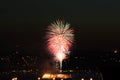 Fireworks on Commencement Bay. Royalty Free Stock Photo