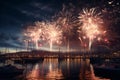 Fireworks creating a breathtaking scene over a