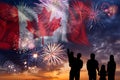 Fireworks on day of Canada Royalty Free Stock Photo