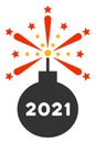 2021 Fireworks Detonator Raster Flat Icon Royalty Free Stock Photo