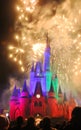 Fireworks at Disney Cinderella Castle Royalty Free Stock Photo