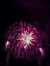 Fireworks display against a dark sky background Royalty Free Stock Photo