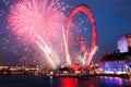 fireworks display around Big Ben Royalty Free Stock Photo