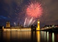 fireworks display around Big Ben Royalty Free Stock Photo