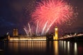 fireworks display around Big Ben Royalty Free Stock Photo