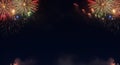 Spectacular Fireworks Celebration Frame on Night Sky Royalty Free Stock Photo