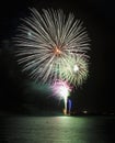 Fireworks display on the fourth of july Royalty Free Stock Photo