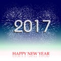 Fireworks display for happy new year 2017 Royalty Free Stock Photo