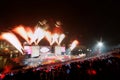 Fireworks display during NDP 2009 Royalty Free Stock Photo