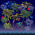 Fireworks Display for New year and all celebration illustration Royalty Free Stock Photo