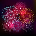 Fireworks Display for New year and all celebration vector illustration Royalty Free Stock Photo