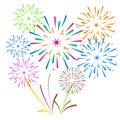 Fireworks Display for New year and all celebration vector illustration Royalty Free Stock Photo