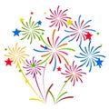 Fireworks Display for New year and all celebration vector illustration Royalty Free Stock Photo