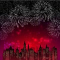 Fireworks Display for New year and all celebration vector illustration Royalty Free Stock Photo