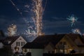 Fireworks display in small rural town Royalty Free Stock Photo