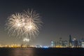Fireworks in the Doha Corniche, Doha, Qatar.