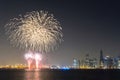 Fireworks in the Doha Corniche, Doha, Qatar.