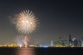 Fireworks in the Doha Corniche, Doha, Qatar.