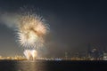 Fireworks in the Doha Corniche, Doha, Qatar.