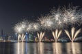 Fireworks in the Doha Corniche, Doha, Qatar.