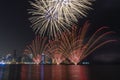 Fireworks in the Doha Corniche, Doha, Qatar.