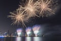 Fireworks in the Doha Corniche, Doha, Qatar.