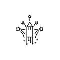 fireworks dusk style icon. Element of birthday party in dusk style icon for mobile concept and web apps. Thin line fireworks icon Royalty Free Stock Photo