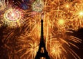 Fireworks Eiffel Tower Royalty Free Stock Photo