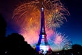 Fireworks Eiffel Tower Royalty Free Stock Photo