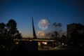 Fireworks in the evening moscow Royalty Free Stock Photo