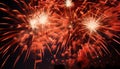 Fireworks explode, illuminating the night with vibrant, multi colored celebration generated by AI Royalty Free Stock Photo