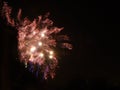 Fireworks explode over Dunfermlines dark skies Royalty Free Stock Photo