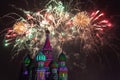 Fireworks explode over St. Basil Cathedral