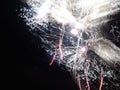 Fireworks explode over Dunfermlines dark skies Royalty Free Stock Photo