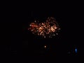 Fireworks explode over Dunfermlines dark skies Royalty Free Stock Photo