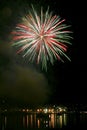 Fireworks exploding at night